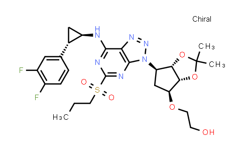 CAS No. 1863036-51-4, 2-(((3aR,4S,6R,6aS)-6-(7-(((1R,2S)-2-(3,4-difluorophenyl)cyclopropyl)amino)-5-(propylsulfonyl)-3H-[1,2,3]triazolo[4,5-d]pyrimidin-3-yl)-2,2-dimethyltetrahydro-4H-cyclopenta[d][1,3]dioxol-4-yl)oxy)ethan-1-ol