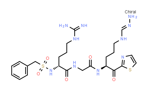 CAS No. 186304-04-1, Glycinamide, N2-[(phenylmethyl)sulfonyl]-D-arginyl-N-[(1S)-4-[(aminoiminomethyl)amino]-1-(2-thiazolylcarbonyl)butyl]-