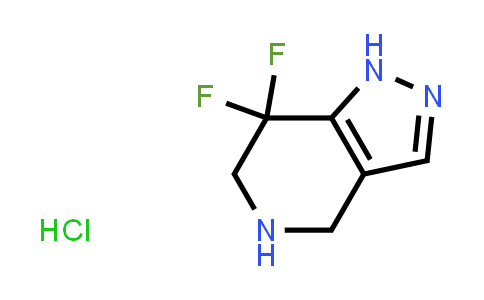 CAS No. 1864053-65-5, 7,7-Difluoro-4,5,6,7-tetrahydro-1H-pyrazolo[4,3-c]pyridine HCl