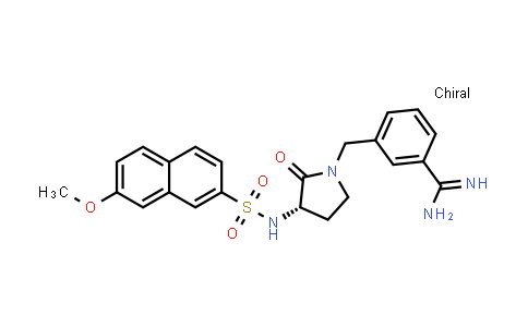 CAS No. 186547-01-3, Benzenecarboximidamide, 3-[[(3S)-3-[[(7-methoxy-2-naphthalenyl)sulfonyl]amino]-2-oxo-1-pyrrolidinyl]methyl]-