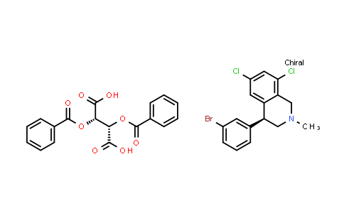 CAS No. 1870821-30-9, (S)-4-(3-bromophenyl)-6,8-dichloro-2-methyl-1,2,3,4-tetrahydroisoquinoline (2S,3S)-2,3-bis(benzoyloxy)succinate