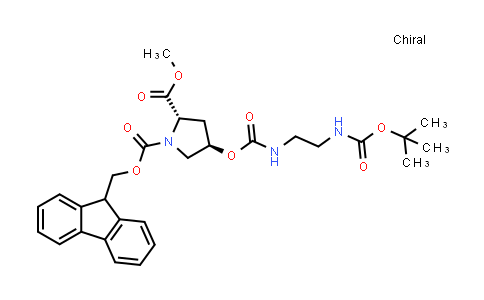 CAS No. 187223-14-9, 1,2-Pyrrolidinedicarboxylic acid, 4-[[[[2-[[(1,1-dimethylethoxy)carbonyl]amino]ethyl]amino]carbonyl]oxy]-, 1-(9H-fluoren-9-ylmethyl) 2-methyl ester, (2S,4R)-