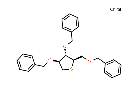 CAS No. 187590-77-8, (2R,3S,4S)-3,4-Bis(benzyloxy)-2-((benzyloxy)methyl)tetrahydrothiophene