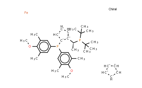 CAS No. 187733-50-2, (R)-1-[(SP)-2-[Bis(4-methoxy-3,5-dimethylphenyl)phosphino]ferrocenyl}ethyldi-tert-butylphosphine