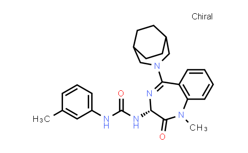 CAS No. 188045-76-3, (R)-1-(5-(3-Azabicyclo[3.2.2]nonan-3-yl)-1-methyl-2-oxo-2,3-dihydro-1H-benzo[e][1,4]diazepin-3-yl)-3-(m-tolyl)urea