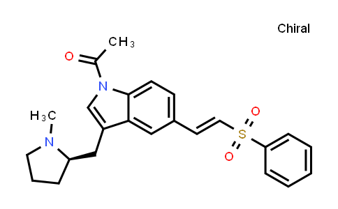 CAS No. 188113-71-5, 1-[3-[[(2R)-1-Methyl-2-pyrrolidinyl]methyl]-5-[(1E)-2-(phenylsulfonyl)ethenyl]-1H-indol-1-yl]ethanone