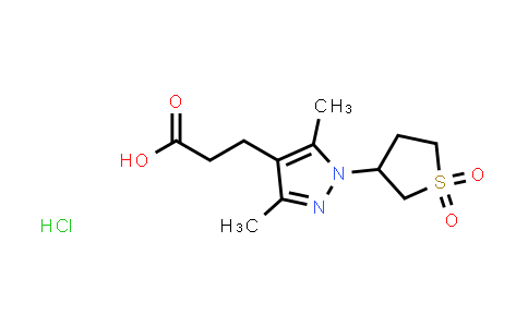 CAS No. 1881329-15-2, 3-(1-(1,1-Dioxidotetrahydrothiophen-3-yl)-3,5-dimethyl-1H-pyrazol-4-yl)propanoic acid hydrochloride