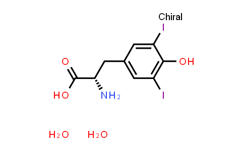 CAS No. 18835-59-1, (S)-2-Amino-3-(4-hydroxy-3,5-diiodophenyl)propanoic acid dihydrate