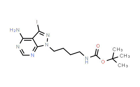 CAS No. 1887095-79-5, tert-Butyl (4-(4-amino-3-iodo-1H-pyrazolo[3,4-d]pyrimidin-1-yl)butyl)carbamate
