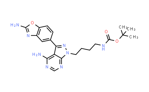 CAS No. 1887095-80-8, tert-Butyl (4-(4-amino-3-(2-aminobenzo[d]oxazol-5-yl)-1H-pyrazolo[3,4-d]pyrimidin-1-yl)butyl)carbamate