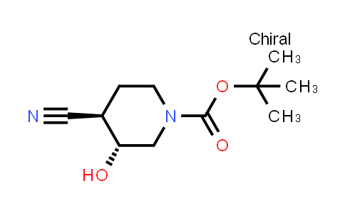 CAS No. 188879-53-0, rel-tert-Butyl (3R,4R)-4-cyano-3-hydroxypiperidine-1-carboxylate