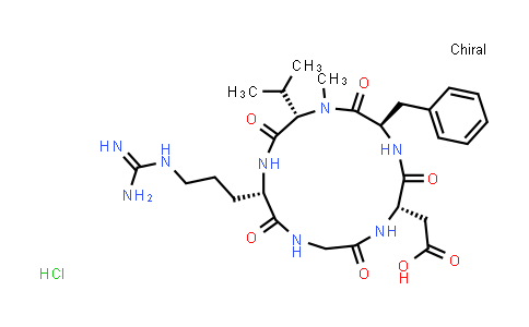 CAS No. 188969-00-8, Cyclo(L-arginylglycyl-L-α-aspartyl-D-phenylalanyl-N-methyl-L-valyl), hydrochloride (1:1)