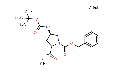 CAS No. 189215-90-5, 1-Benzyl 2-methyl (2S,4R)-4-((tert-butoxycarbonyl)amino)pyrrolidine-1,2-dicarboxylate
