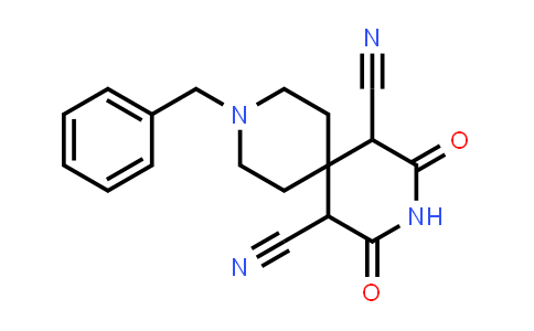 CAS No. 189333-46-8, 9-Benzyl-2,4-dioxo-3,9-diazaspiro[5.5]undecane-1,5-dicarbonitrile