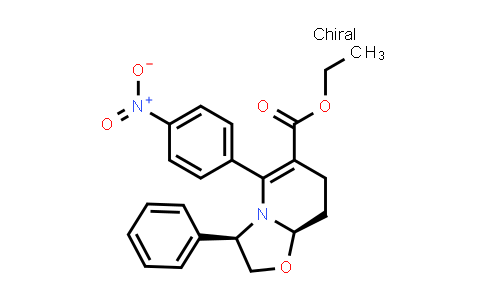 CAS No. 1893415-77-4, Ethyl (3R,8aR)-5-(4-nitrophenyl)-3-phenyl-2,3,8,8a-tetrahydro-7H-oxazolo[3,2-a]pyridine-6-carboxylate