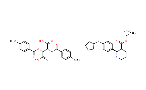 CAS No. 1893415-79-6, ethyl (2R,3S)-2-(4-(cyclopentylamino)phenyl)piperidine-3-carboxylate (2R,3R)-2,3-bis((4-methylbenzoyl)oxy)succinate