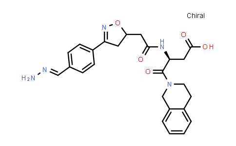 CAS No. 190447-31-5, 2(1H)-Isoquinolinebutanoic acid, β-[[2-[3-[4-(aminoiminomethyl)phenyl]-4,5-dihydro-5-isoxazolyl]acetyl]amino]-3,4-dihydro-γ-oxo-, (βS)-