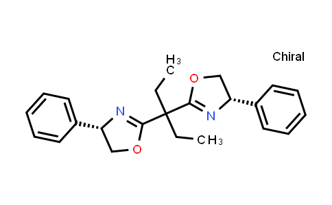 CAS No. 190791-28-7, (4S,4'S)-2,2'-(Pentane-3,3-diyl)bis(4-phenyl-4,5-dihydrooxazole)