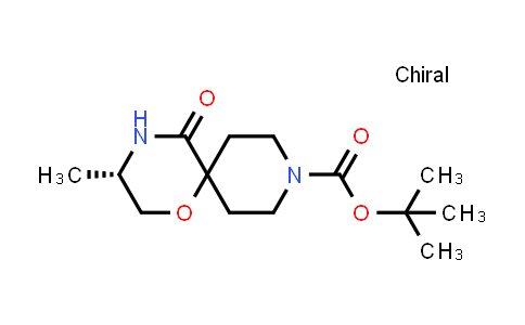 CAS No. 1914989-00-6, tert-Butyl (S)-3-methyl-5-oxo-1-oxa-4,9-diazaspiro[5.5]undecane-9-carboxylate