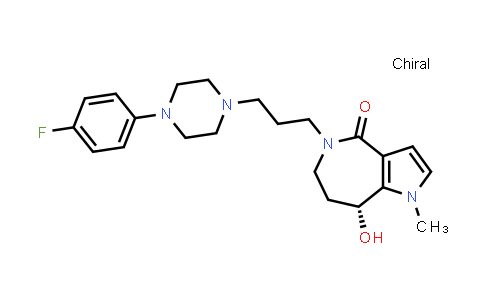 CAS No. 191592-35-5, Pyrrolo[3,2-c]azepin-4(1H)-one, 5-[3-[4-(4-fluorophenyl)-1-piperazinyl]propyl]-5,6,7,8-tetrahydro-8-hydroxy-1-methyl-, (8R)-