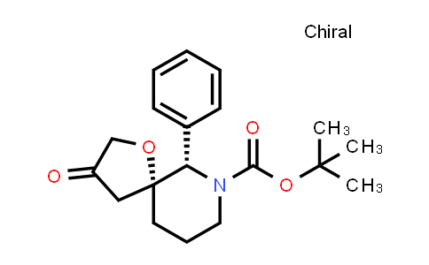 CAS No. 191602-37-6, 1-Oxa-7-azaspiro[4.5]decane-7-carboxylic acid, 3-oxo-6-phenyl-, 1,1-dimethylethyl ester, (5R,6S)-rel-