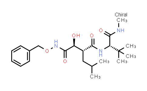 CAS No. 191792-14-0, Butanediamide, N4-[(1S)-2,2-dimethyl-1-[(methylamino)carbonyl]propyl]-2-hydroxy-3-(2-methylpropyl)-N1-(phenylmethoxy)-, (2S,3R)- (9CI)