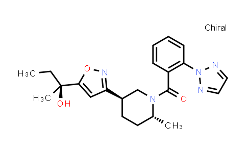 CAS No. 1918189-32-8, Methanone, [(2R,5R)-5-[5-[(1S)-1-hydroxy-1-methylpropyl]-3-isoxazolyl]-2-methyl-1-piperidinyl][2-(2H-1,2,3-triazol-2-yl)phenyl]-