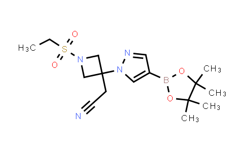 CAS No. 1919837-50-5, 2-[1-(Ethanesulfonyl)-3-[4-(4,4,5,5-tetramethyl-1,3,2-dioxaborolan-2-yl)-1H-pyrazol-1-yl]azetidin-3-yl]acetonitrile