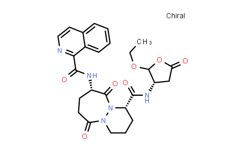 CAS No. 192755-21-8, 6H-Pyridazino[1,2-a][1,2]diazepine-1-carboxamide, N-[(3S)-2-ethoxytetrahydro-5-oxo-3-furanyl]octahydro-9-[(1-isoquinolinylcarbonyl)amino]-6,10-dioxo-, (1S,9S)-