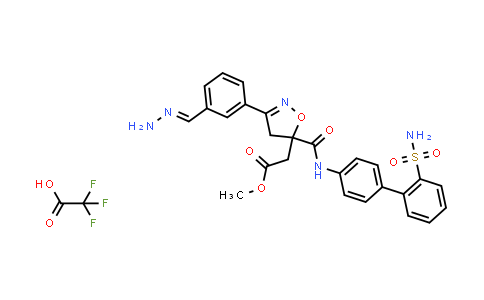 CAS No. 193003-99-5, 5-Isoxazoleacetic acid, 3-[3-(aminoiminomethyl)phenyl]-5-[[[2'-(aminosulfonyl)[1,1'-biphenyl]-4-yl]amino]carbonyl]-4,5-dihydro-, methyl ester, 2,2,2-trifluoroacetate (1:1)