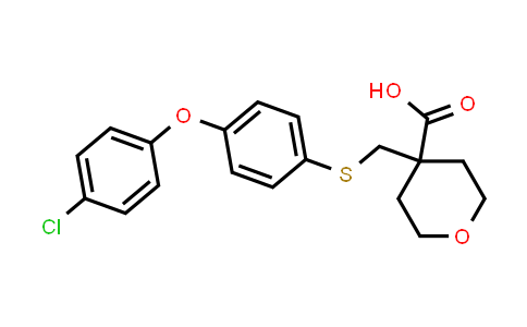 CAS No. 193021-78-2, 4-((4-(4-Chlorophenoxy)phenylthio)methyl)tetrahydro-2H-pyran-4-carboxylic acid