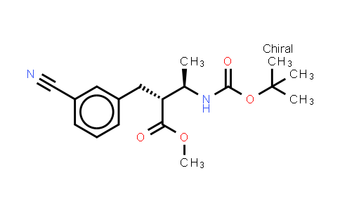 CAS No. 193152-95-3, Benzenepropanoic acid, 3-cyano-a-[1-[[(1,1-dimethylethoxy)carbonyl]amino]ethyl]-, methyl ester, [R-(R*,R*)]-