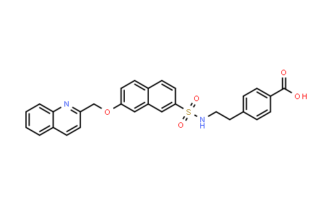 CAS No. 193289-96-2, 4-[2-[[[7-(2-Quinolinylmethoxy)-2-naphthalenyl]sulfonyl]amino]ethyl]benzoic acid
