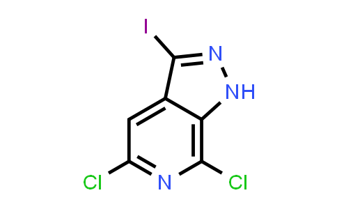 CAS No. 1934666-20-2, 5,7-Dichloro-3-iodo-1H-pyrazolo[3,4-c]pyridine