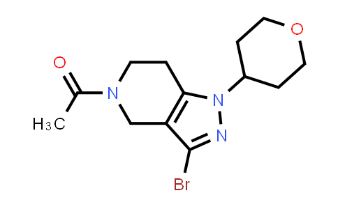 CAS No. 1936429-16-1, 1-(3-Bromo-1-(tetrahydro-2H-pyran-4-yl)-6,7-dihydro-1H-pyrazolo[4,3-c]pyridin-5(4H)-yl)ethanone