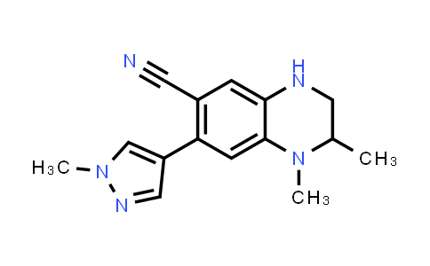 CAS No. 1936430-83-9, 1,2-Dimethyl-7-(1-methyl-1H-pyrazol-4-yl)-1,2,3,4-tetrahydroquinoxaline-6-carbonitrile