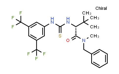 CAS No. 1938090-71-1, (R)-N-Benzyl-2-(3-(3,5-bis(trifluoromethyl)phenyl)thioureido)-N,3,3-trimethylbutanamide