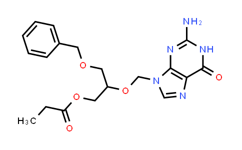 CAS No. 194204-50-7, 6H-Purin-6-one, 2-amino-1,9-dihydro-9-[[1-[(1-oxopropoxy)methyl]-2-(phenylmethoxy)ethoxy]methyl]-