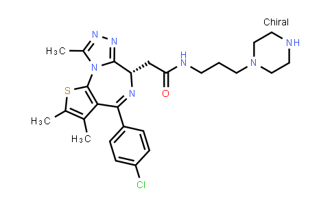 CAS No. 1950635-22-9, (S)-2-(4-(4-Chlorophenyl)-2,3,9-trimethyl-6H-thieno[3,2-f][1,2,4]triazolo[4,3-a][1,4]diazepin-6-yl)-N-(3-(piperazin-1-yl)propyl)acetamide