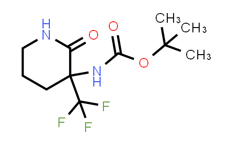 CAS No. 195196-07-7, tert-Butyl N-[2-oxo-3-(trifluoromethyl)piperidin-3-yl]carbamate