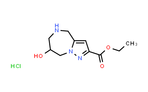 CAS No. 1956356-18-5, Ethyl 7-hydroxy-5,6,7,8-tetrahydro-4H-pyrazolo[1,5-a][1,4]diazepine-2-carboxylate hydrochloride