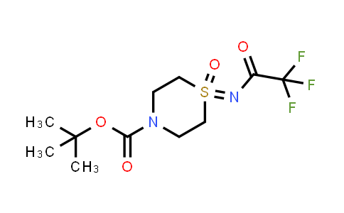CAS No. 1956382-45-8, 4-Thiomorpholinecarboxylic acid, 1-[(2,2,2-trifluoroacetyl)imino]-, 1,1-dimethylethyl ester, 1-oxide