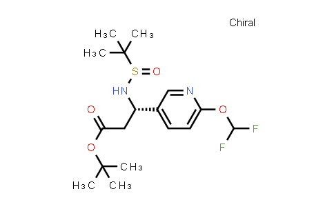 1957130-73-2 | 3-Pyridinepropanoic acid, 6-(difluoromethoxy)-β-[[(1,1-dimethylethyl)sulfinyl]amino]-, 1,1-dimethylethyl ester, (βS)-