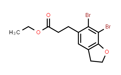 CAS No. 196597-75-8, Ethyl 3-(6,7-dibromo-2,3-dihydrobenzofuran-5-yl)propanoate