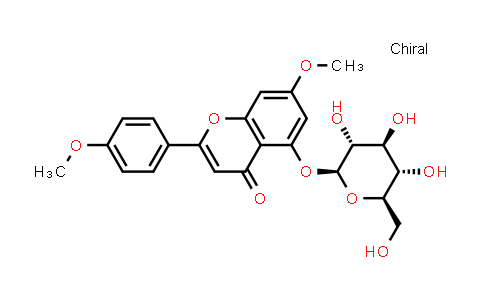 CAS No. 197018-71-6, 4H-1-Benzopyran-4-one, 5-(β-D-glucopyranosyloxy)-7-methoxy-2-(4-methoxyphenyl)-