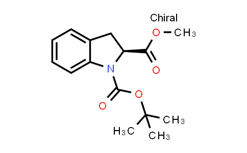 CAS No. 197460-36-9, 1H-Indole-1,2-dicarboxylic acid, 2,3-dihydro-, 1-(1,1-dimethylethyl) 2-methyl ester, (2S)-
