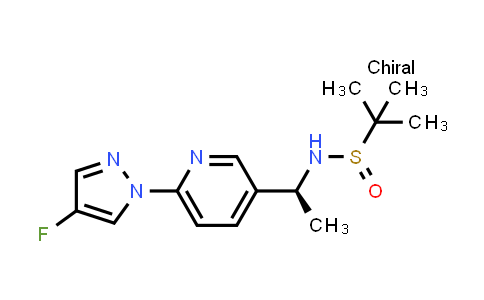 CAS No. 1980023-95-7, (R)-N-((S)-1-(6-(4-Fluoro-1H-pyrazol-1-yl)pyridin-3-yl)ethyl)-2-methylpropane-2-sulfinamide