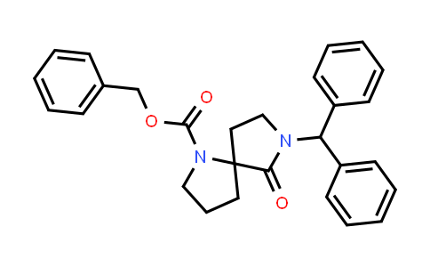 CAS No. 199000-78-7, 1,7-Diazaspiro[4.4]nonane-1-carboxylic acid, 7-(diphenylmethyl)-6-oxo-, phenylmethyl ester