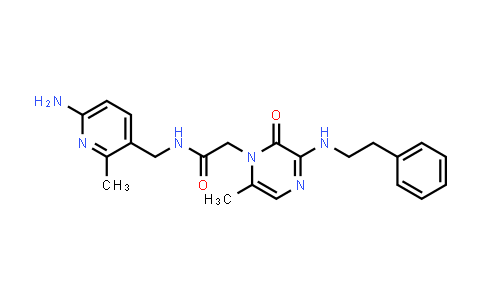 CAS No. 199294-70-7, N-[(6-Amino-2-methyl-3-pyridinyl)methyl]-2-[6-methyl-2-oxo-3-(2-phenylethylamino)-1-pyrazinyl]acetamide