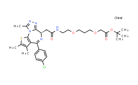 MC537397 | 1997303-79-3 | Acetic acid, 2-[3-[2-[[2-[(6S)-4-(4-chlorophenyl)-2,3,9-trimethyl-6H-thieno[3,2-f][1,2,4]triazolo[4,3-a][1,4]diazepin-6-yl]acetyl]amino]ethoxy]propoxy]-, 1,1-dimethylethyl ester